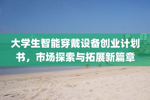大学生智能穿戴设备创业计划书，市场探索与拓展新篇章