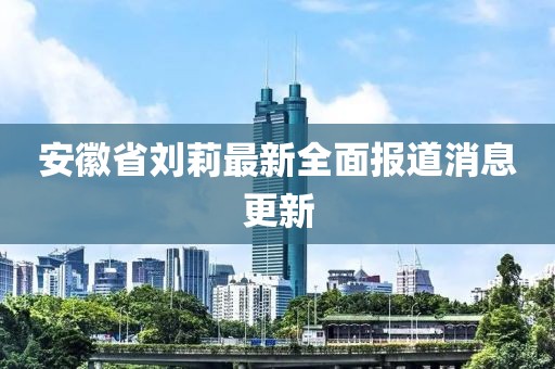 安徽省刘莉最新全面报道消息更新