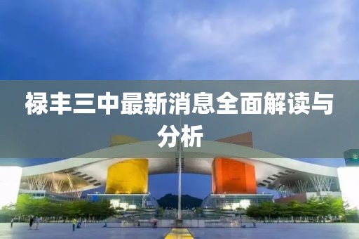 禄丰三中最新消息全面解读与分析