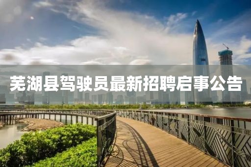 芜湖县驾驶员最新招聘启事公告