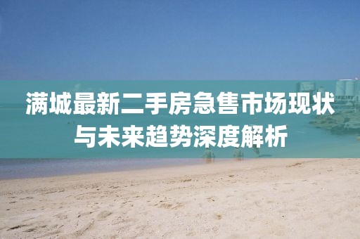 满城最新二手房急售市场现状与未来趋势深度解析
