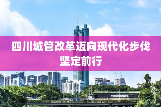 四川城管改革迈向现代化步伐坚定前行