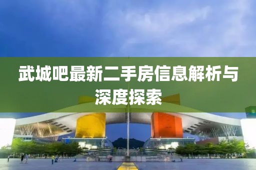 武城吧最新二手房信息解析与深度探索