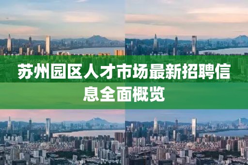 苏州园区人才市场最新招聘信息全面概览