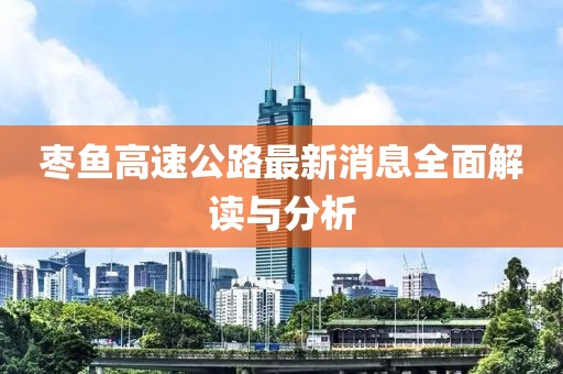 枣鱼高速公路最新消息全面解读与分析