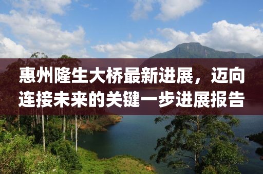惠州隆生大桥最新进展，迈向连接未来的关键一步进展报告