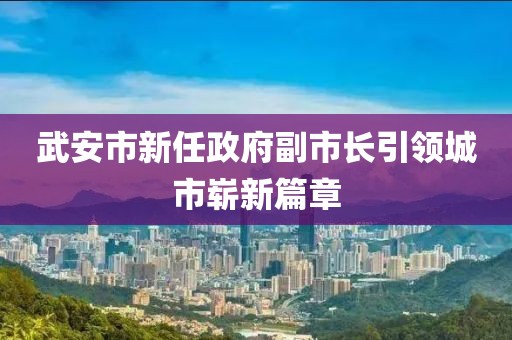 武安市新任政府副市长引领城市崭新篇章