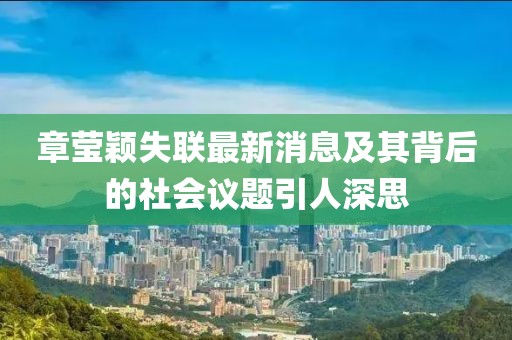 章莹颖失联最新消息及其背后的社会议题引人深思