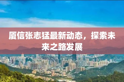 厦信张志猛最新动态，探索未来之路发展
