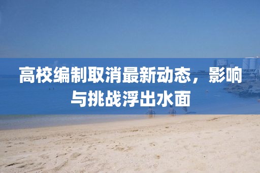 高校编制取消最新动态，影响与挑战浮出水面
