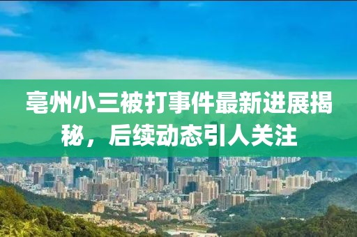 亳州小三被打事件最新进展揭秘，后续动态引人关注