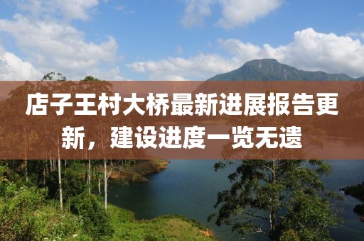 店子王村大桥最新进展报告更新，建设进度一览无遗