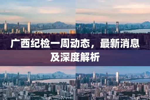 广西纪检一周动态，最新消息及深度解析