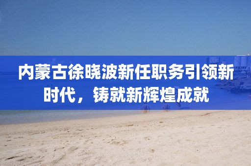 内蒙古徐晓波新任职务引领新时代，铸就新辉煌成就