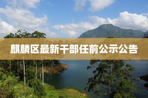 麒麟区最新干部任前公示公告