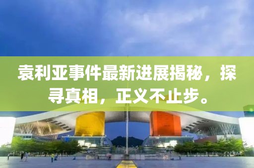 袁利亚事件最新进展揭秘，探寻真相，正义不止步。