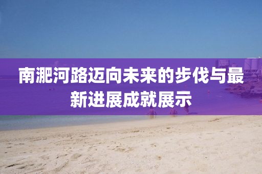 南淝河路迈向未来的步伐与最新进展成就展示