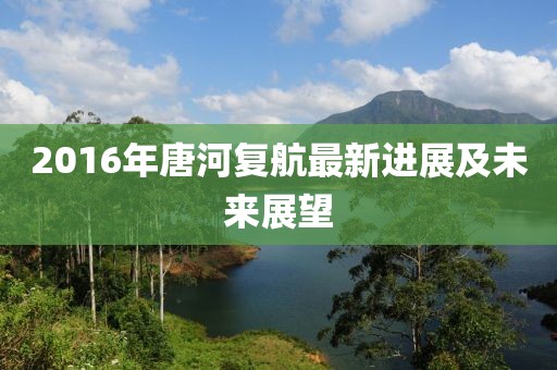 2016年唐河复航最新进展及未来展望