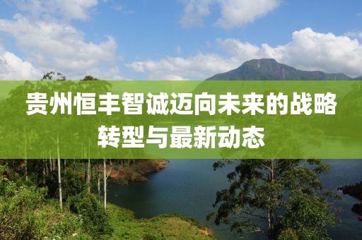 贵州恒丰智诚迈向未来的战略转型与最新动态