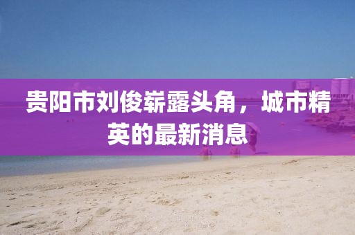 贵阳市刘俊崭露头角，城市精英的最新消息