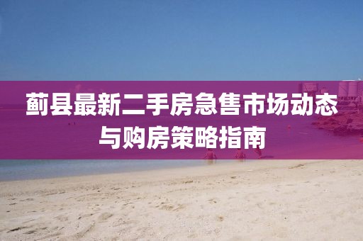 蓟县最新二手房急售市场动态与购房策略指南