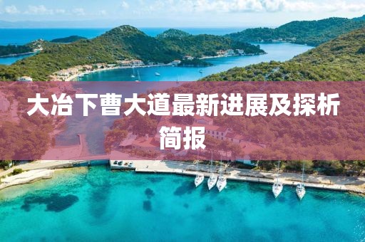 大冶下曹大道最新进展及探析简报