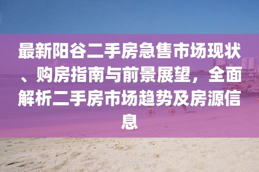 最新阳谷二手房急售市场现状、购房指南与前景展望，全面解析二手房市场趋势及房源信息