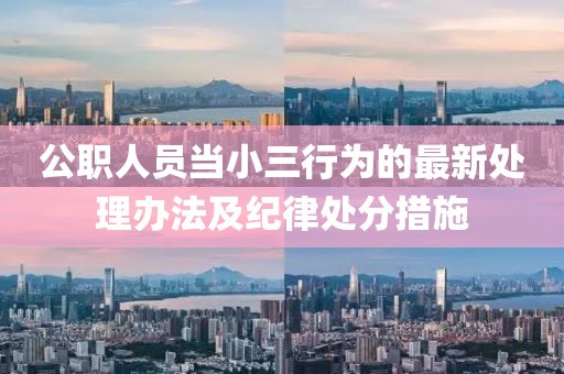 公职人员当小三行为的最新处理办法及纪律处分措施