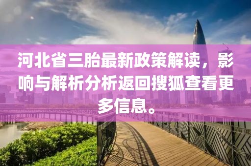 河北省三胎最新政策解读，影响与解析分析返回搜狐查看更多信息。