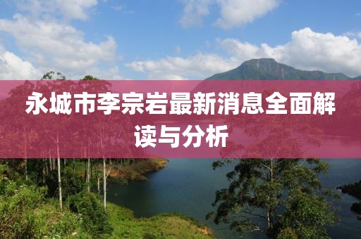 永城市李宗岩最新消息全面解读与分析