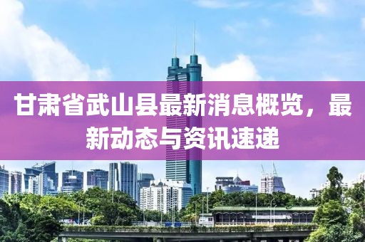 甘肃省武山县最新消息概览，最新动态与资讯速递