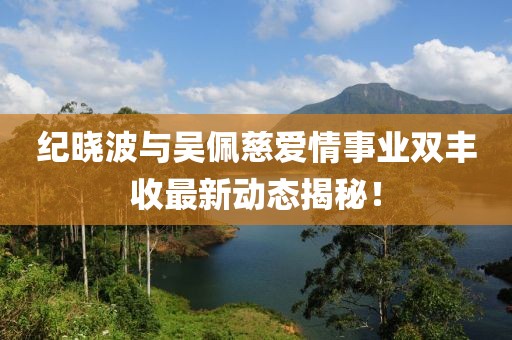 纪晓波与吴佩慈爱情事业双丰收最新动态揭秘！