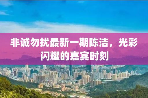 非诚勿扰最新一期陈洁，光彩闪耀的嘉宾时刻