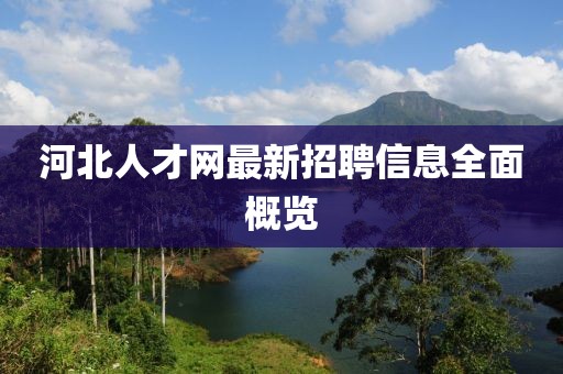 河北人才网最新招聘信息全面概览