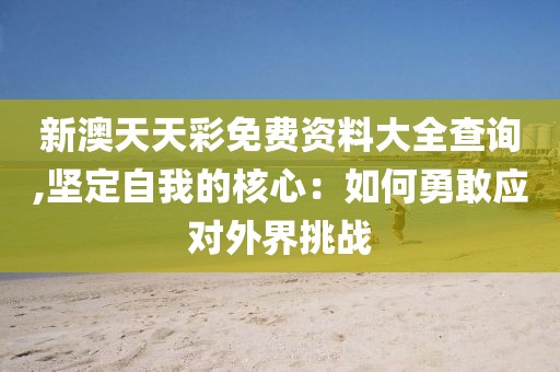 新澳天天彩免费资料大全查询,坚定自我的核心：如何勇敢应对外界挑战