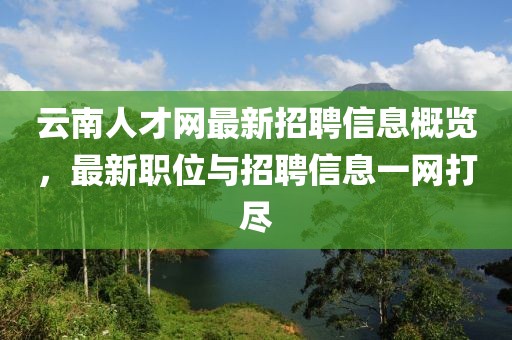 云南人才网最新招聘信息概览，最新职位与招聘信息一网打尽