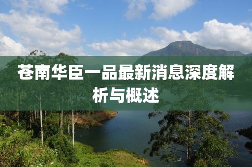苍南华臣一品最新消息深度解析与概述
