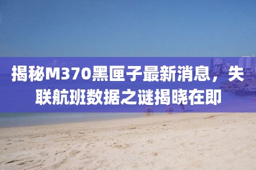 揭秘M370黑匣子最新消息，失联航班数据之谜揭晓在即