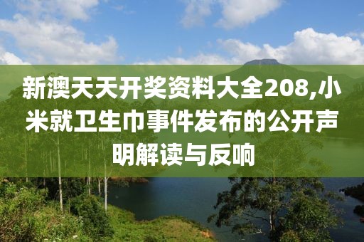 新澳天天开奖资料大全208,小米就卫生巾事件发布的公开声明解读与反响