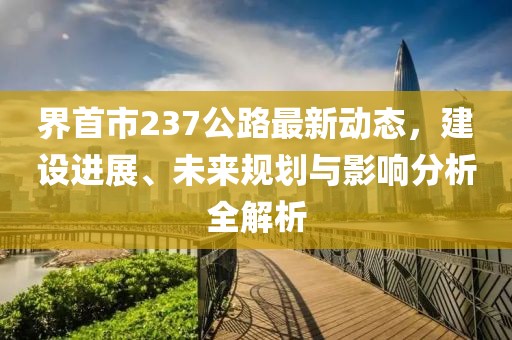 界首市237公路最新动态，建设进展、未来规划与影响分析全解析
