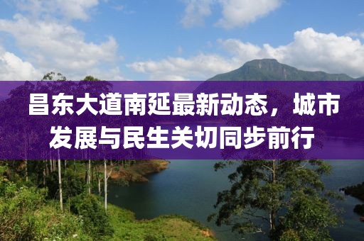 昌东大道南延最新动态，城市发展与民生关切同步前行