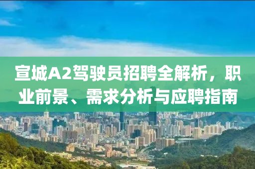 宣城A2驾驶员招聘全解析，职业前景、需求分析与应聘指南