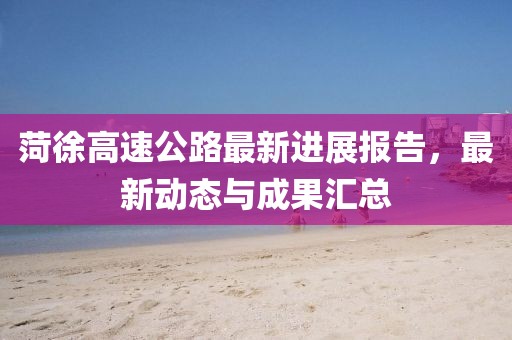 菏徐高速公路最新进展报告，最新动态与成果汇总