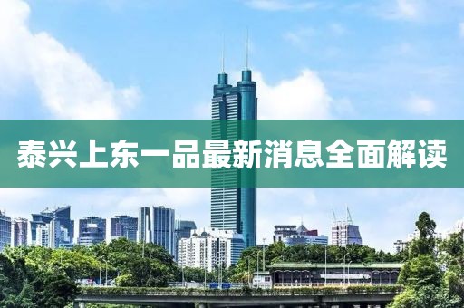 泰兴上东一品最新消息全面解读