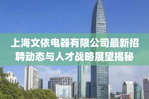 上海文依电器有限公司最新招聘动态与人才战略展望揭秘