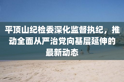 平顶山纪检委深化监督执纪，推动全面从严治党向基层延伸的最新动态