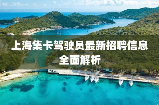 上海集卡驾驶员最新招聘信息全面解析