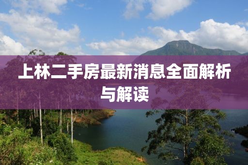 上林二手房最新消息全面解析与解读