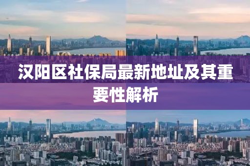 汉阳区社保局最新地址及其重要性解析