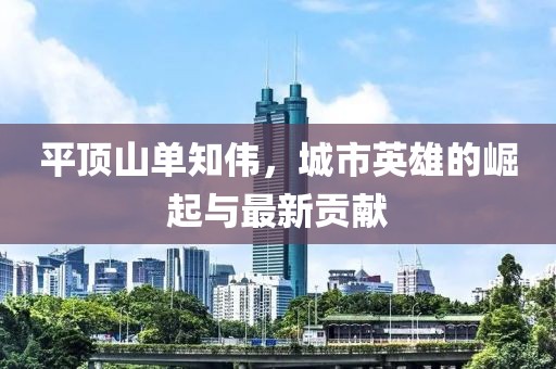 平顶山单知伟，城市英雄的崛起与最新贡献